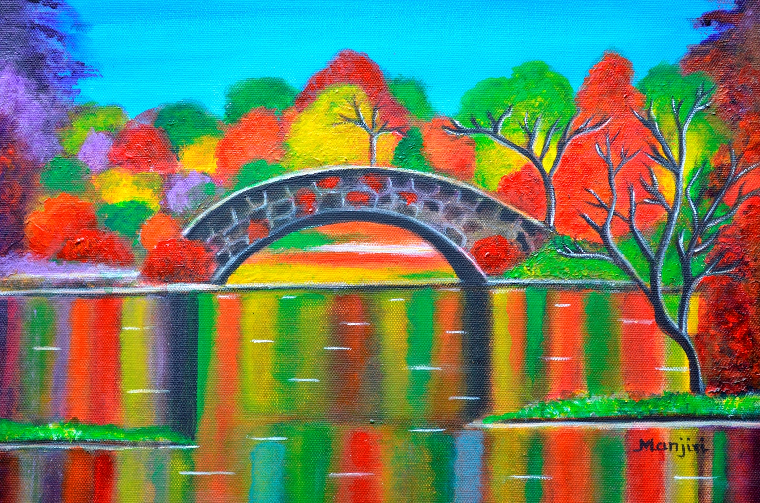 Autumn Glory colorful landscape on canvas