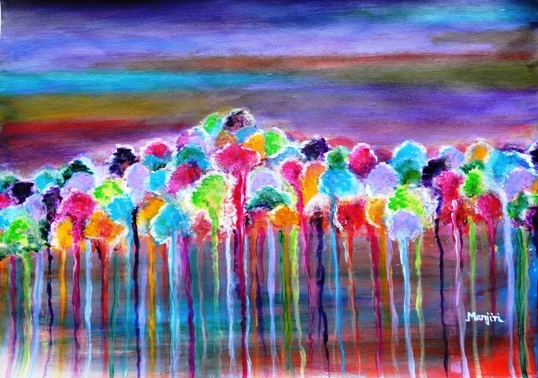 ENCHANTED FOREST ABSTRACT PAINTING