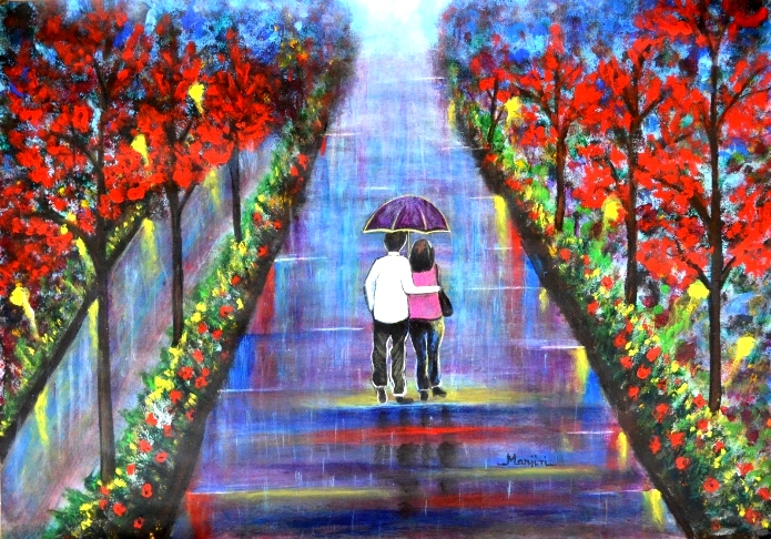LOVE BLOSSOMS ROMANTIC PAINTING VALENTINE GIFT